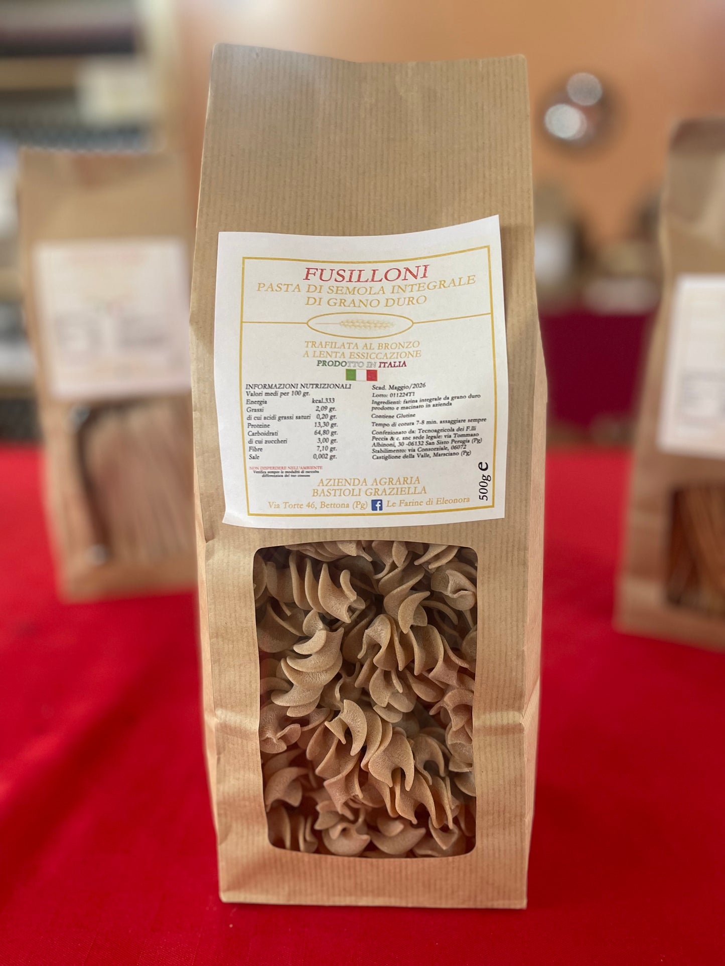 FUSILLONI di Semola di Grano Duro Integrale Biologica Trafilata al Bronzo